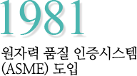 1981 원자력 품질 인증시스템 (ASME) 도입